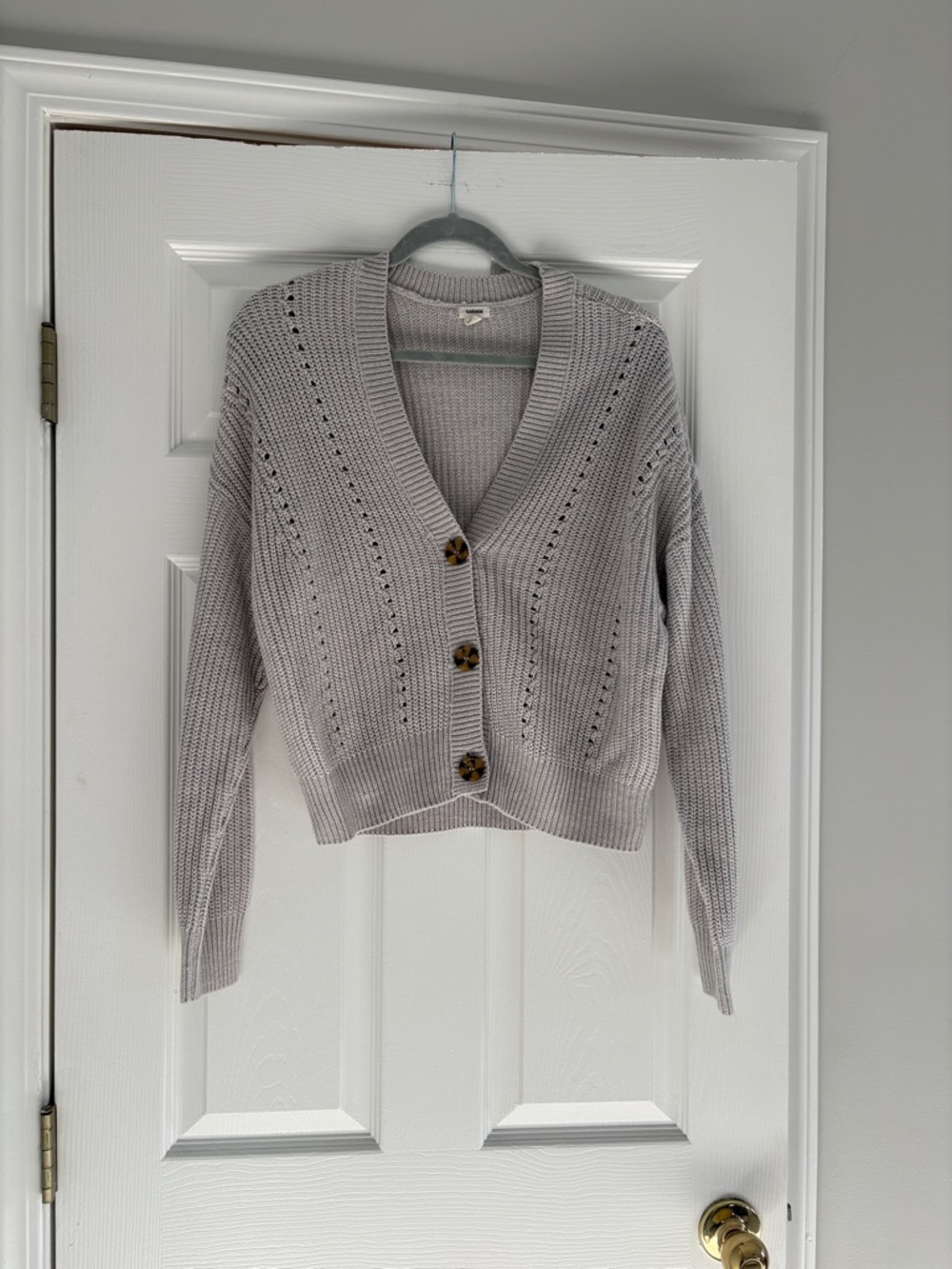 Garage Light Gray V-Neck Button Cardigan